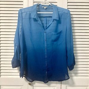Sheer blue ombré blouse